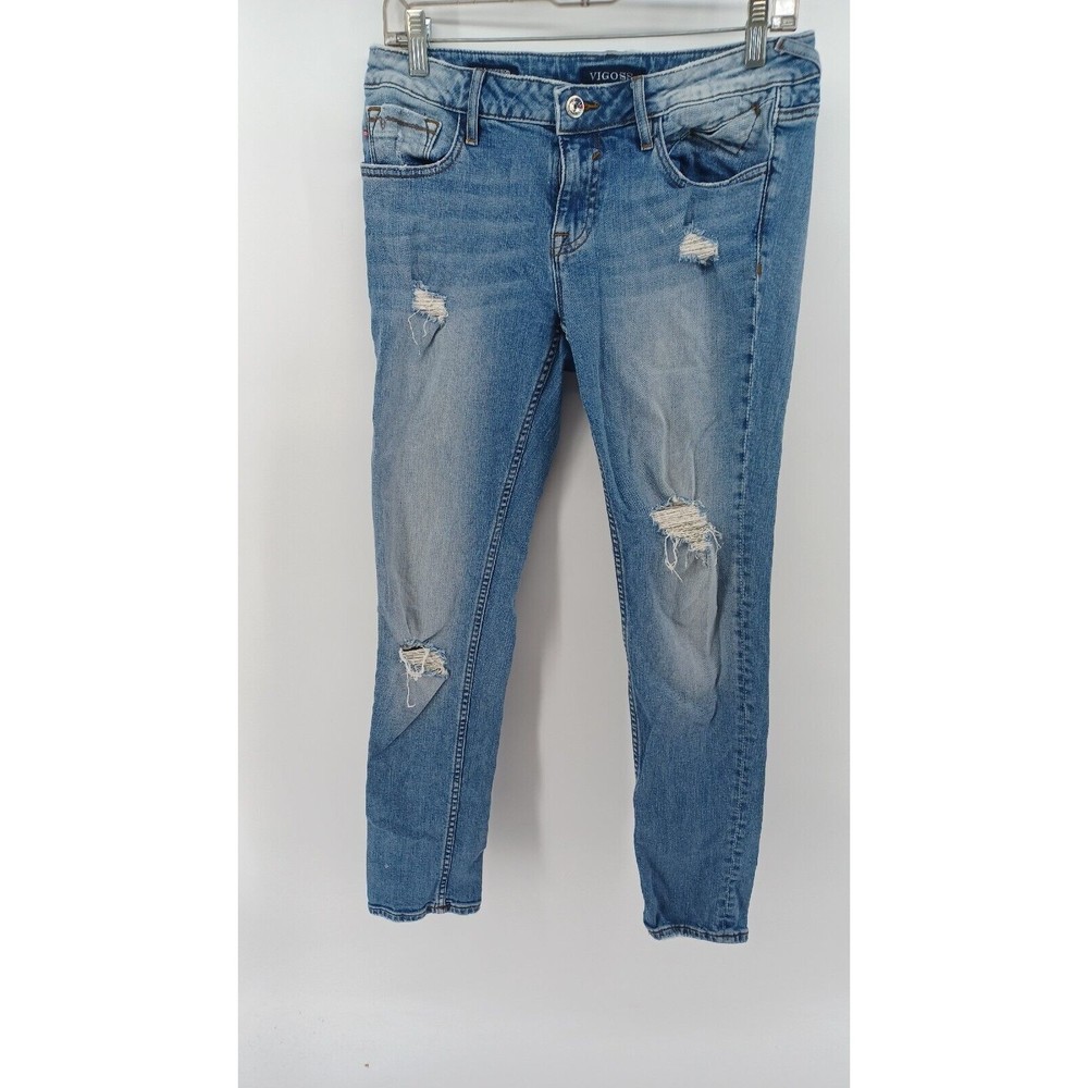 Vigoss Women's  distressed  jeans  skinny W28 L27 Blue Low-Rise.